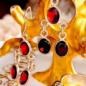 Sundance Garnet Sterling Silver Drop Earrings